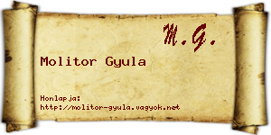 Molitor Gyula névjegykártya